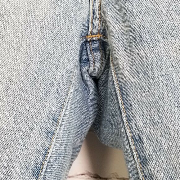 Levis 501 Button Fly Mom Jeans 26 Taper Made Crafted Distress Selvedge Ripped - Picture 7 of 12